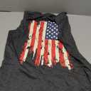 American Flag Tank Tops Women Patriotic Shirt USA Flag Stars Stripes Print Sleeveless T-Shirt 4th of July Tee Tops M