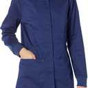 Amazon Essentials Women's Scrub Snap Jacket, Dark Blue, Large