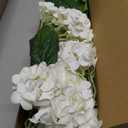 Waipfaru 21" Real Touch White Hydrangea Artificial Flowers with Long Stem & Leaves, Full Latex Faux Hydrangea Flowers for Home Decor Party Floral Arrangements Wedding Bouquets Centerpieces, 3Pcs