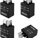 Ohleats 4 PCS 5 Pin Starter Relay, 12V 30A Heavy Duty Stable Relay Replacement for Motor Automotive, Multi-Purpose Waterproof Auto Standard Relay, Universal Car Accessories