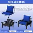 THMINS Blue Replacement Outdoor Patio Cushion Set of 4, 24x24 Inch Deep Seat and Back Cushions for Patio Furniture, Waterproof & Fade-Resistant, Removable Covers