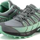 Women's Waterproof Hiking Shoes Lightweight Non-Slip Trails Walking Shoes Outdoor Sneakers (9.5, Green)