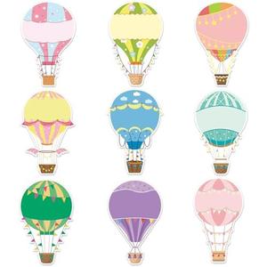 45Pcs Hot Air Balloons Cutouts Colorful Balloon Name Tags Labels Paper Cutout Bulletin Board Classroom Decoration