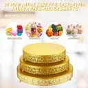 Wenqik 3 Pcs 16'' 14'' 12'' Metal Gold Cake Stand Round Cake Stands for Dessert Table Cookies Fruit Serving Tray Cupcake Dessert Pastry Riser for Wedding Birthday Party and Events