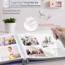 Artfeel Photo Album Self Adhesive Scrapbook Album for 3x5 4x6 5x7 8x10 Pictures,60 Pages Linen Cover with Display Window DIY Photo Book,Ideal Gifts for Family Travel Wedding Baby