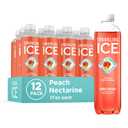 Sparkling Ice, Peach Nectarine Sparkling Water, Zero Sugar Flavored Water, with Vitamins and Antioxidants, Low Calorie Beverage, 17 fl oz Bottles (Pack of 12)