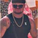 sanderala Ibiza Final Boss Costume Rave Accessory Set Black Bowl Cut Wig, Goatee, Gold Chain, Fake Tattoo Sleeves & Shades Funny Fancy Dress Costume Kit for Halloween
