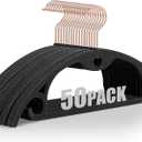 IEOKE Velvet Hangers 50 Pack: Felt Clothes Hangers Heavy Duty Shirt Sweater Hangers No Shoulder Bump Non Slip Slim Thin Coat Hangers for Closet - Black Grey