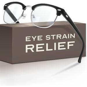 racico Blue Light Glasses for Men Computer - Gaming Blocking Anti Eyestrain, UV Clear Lens Nerd Costume Fake Eyeglasses