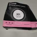 Auxmir 2026 Upgraded 30X Magnifying Mirror with Light, Makeup Mirror with 2-Level Lights, Portable Magnifying Mirror Suction Cup and Tweezers, 360 Swivel, Vanity Bathroom Mirror for Home Travel