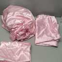 Satin Bedding Set: Flat Sheet, Fitted Sheet, Color Pink, 84x40 inch