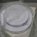 FLOWERCAT 60PCS White Plastic Plates - Heavy Duty White Disposable Plates for Mother's Day/Birthday Party/Wedding -serve for 30 guests Include 30PCS 10.25" & 30PCS 7.5" Plates for Party