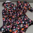 Eomenie Women's One Piece Swimsuit Tummy Control Bathing Suit Ruffle Cutout Slimming Swimwear (Large, Colorful Flower)