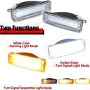 for 1989 1990 1991 1992 1993 1994 1995 Toyota Pickup 2/4WD, 1990 1991 4Runner Front Bumper Turn Signal DRL Daytime Light Smoked Lens Amber & White LED TO2520105 TO2521107