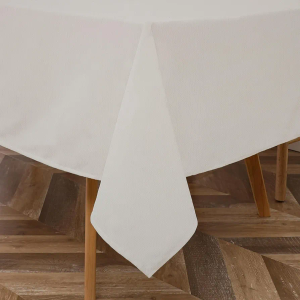 Majestic Giftware PVC Faux Leather Rectangle Tablecloths | (TCE10-54180) White Waterproof & Spill Proof Dining Table Cover | Decorative Washable Tablecloth for Home, Kitchen, Party (54X72)