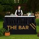 Portable Bar Top Riser Tables with Skirt, Black Skirt, 6 ft, White | Folding Bar Riser, Mobile Table Foldable Portable Risers, with Carry Case, for Events Banquets Weddings Picnics Home Party