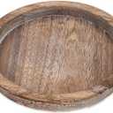 Rustic Wooden Serving Tray - Candle Holder Tray Home Decor, Small Wooden Serving Tray, Round Wood Tray for Coffee Table, Decorative Tray, Centerpiece Table Decorations for Home Decor (8.07 in), Retro