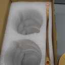 VITEVER 20 OZ Glass Cups with Bamboo Lids and Straws - Beer Can Drinking Glasses with Silicone Protective Sleeve Set, Iced Coffee Glasses, Cute Tumbler Cup for Water, Tea, Gift - Pink, Amber