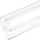 BENECREAT 3Pcs Acrylic Tube, 2" ID 2.2" OD 15.8" Acrylic Clear Pipe, Clear Rigid Round Pipe for Lamps, Aquariums and Water Cooling Systems