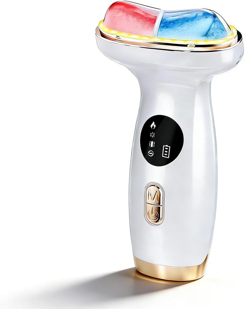 Cold Heat Facial Massager for Face & Neck, Wireless Face Massager Tool with Gua Sha, Face Sculpting Tool to Reduce Puffiness, Tighten Jowls, Lift & Glow, Gentle Daily Skincare Device