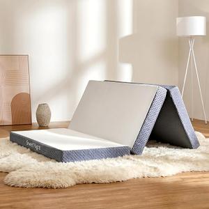 Sweetnight 4-Inch Tri-Fold Memory Foam Mattress Topper, Queen Foldable Mattress with Washable Cover, Medium-Firm Feel, Non-Slip Bottom, Ideal for RV Travel, Camping, Guest Room, Floor Use