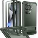 ESR for Samsung Galaxy S24 Ultra Armor Series Case, Full Body Protection Front Cover with Screen Protector and Extra Protective Front Frame, 3 Kickstand Modes, Military-Grade Protection, Clear Green