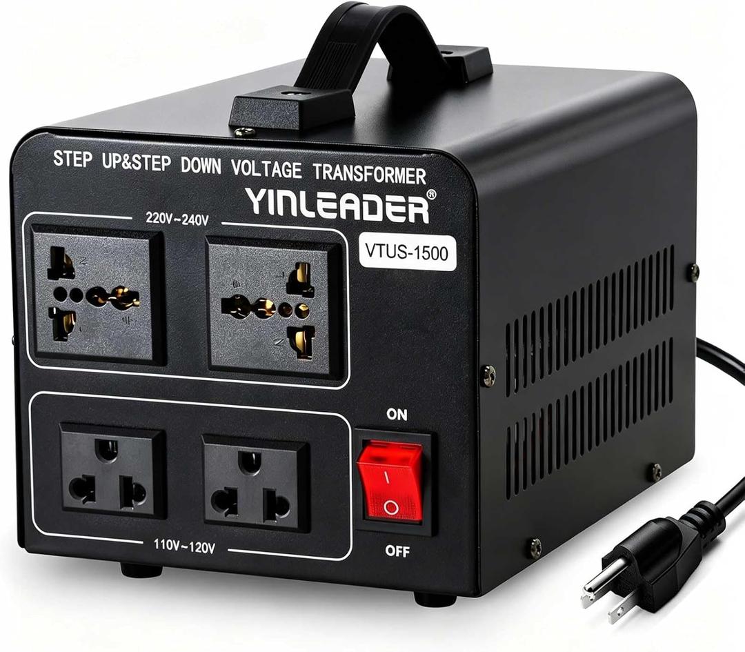 1500W 110V to 220V or 220V/230V/240V to 110V/120V Power Converter
Step Up/Down Voltage Transformer Converter for Use 220V Overseas Appliances,Circuit Breaker Protection