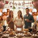 A Baby is Brewing Decorations Set - Coffee Theme Baby Shower Decoration with Banner Garland Cake Topper Balloons, A Baby is Brewing Gender Reveal Party Supplies for Boys Girls
