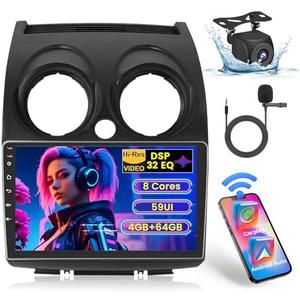 Inefala [8 Core 4G+64G] Android Car Stereo for Nissan Rogue Sport 2007-2015 with Wireless Carplay Android Auto, 9 Inch HD Touchscreen Car Radio with GPS WiFi Bluetooth5.0 FM/RDS EQ DSP SWC