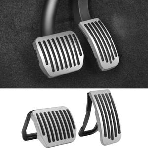 Performance ABS Pedal Pad Accessories Brake for Tesla Model y Juniper Accessories Model 3 Highland Accessories 2017-2026 Non-Slip Protector Accessories Foot Pedal Pad Replacement Silver