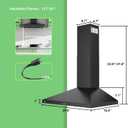 magicplux Wall Mount Range Hood 30 inch, 380 CFM Kitchen Hood With Ducted/Ductless Convertible, 3 Speed Exhaust Fan with LED light, Balck