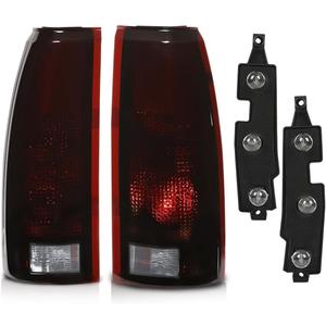 CHEDA Tail Lights w/Bulb Pair Compatible with Chevy GMC C/K 1500 2500 3500 & Chevy Silverado 88-99/Fit Chevy Blazer 92-94 GM2800104, GM2801104 Smoky Lens Rear Lamp Assembly Pilotos Traseros Conjunto