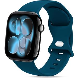 3 x STG Sport Silicone Bands Compatible with Apple Watch Band Ultra 3/2/1 49mm, Series 11/10 46/42mm, 9/8/7 45/41mm, SE 6/5/4 44/40mm, 3/2/1 42/38mm S/M M/L for Women Men (Pacific Green)