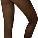 Tournesol Women's Fleece Lined Tights Thermal Pantyhose Fake Translucent Tights Warm Sheer Thick Leggings for Winter (X-Small-Medium, Honey)