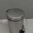 Small Trash Can with Lid Soft Close by Home Basics, Foot Pedal Round Bathroom Garbage Can with Hammered Stainless Steel Finish and Removable Inner Wastebasket