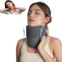 Cervical Traction Device for Neck Pain Relief, Neck Stretcher with Stepless Height Adjustment and Heating, for Him/Her/Men/Women/Dad/Mom (Dark Gray)