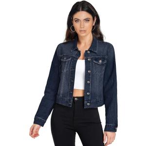 Hybrid & Company Women's Long Sleeve Denim Jackets Basic Button Down Jean Jacket with Pockets XS Hybrid & Company Women's Long Sleeve Denim Jackets Basic Button Down Jean Jacket with Pockets XS