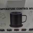 Smart Self Heating Coffee Mug,14oz Temperature Control Coffee Mug,Hot up to 150°F,Rechargeable Heated Coffee Mug,Up to 6H Battery Life,Coffee Cup Warmer,Great Gift for Coffee Lovers,Dad,Mom (Black)
