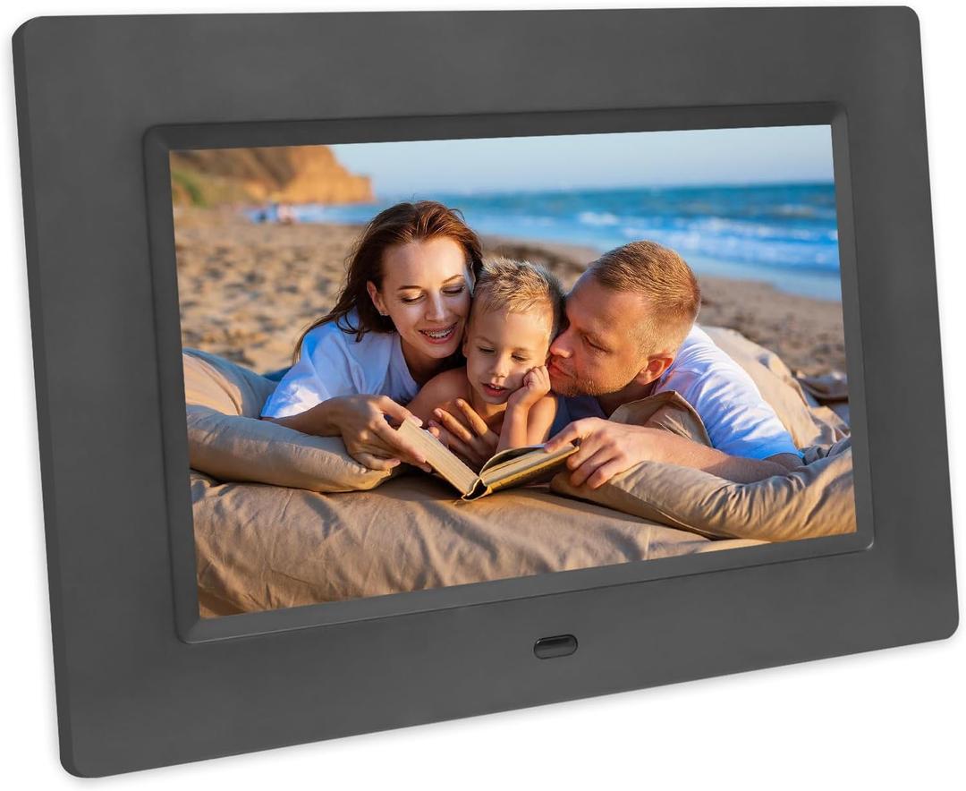 7-Inch Digital Picture Frame with HD IPS Display  USB/SD Compatible, Remote Control, Slideshow, Video & Music Support for Mom, Dad & Seniors, Wall Mountable & Easy to Use