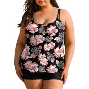 Aleumdr Women's Plus Size 2 Piece Swimsuits Tummy Control Tankini Bathing Suit Flowy Swim Tank Top with Boyshorts 3XL Aleumdr Women's Plus Size 2 Piece Swimsuits Tummy Control Tankini Bathing Suit Flowy Swim Tank Top with Boyshorts 3XL