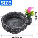 Reptile Food Dish, Rock Reptile Terrariums Water Dish, Water and Food Bowls Lizard Water Bowl for Leopard Gecko, Tree Frog, Snake, Crested Gecko, Frog