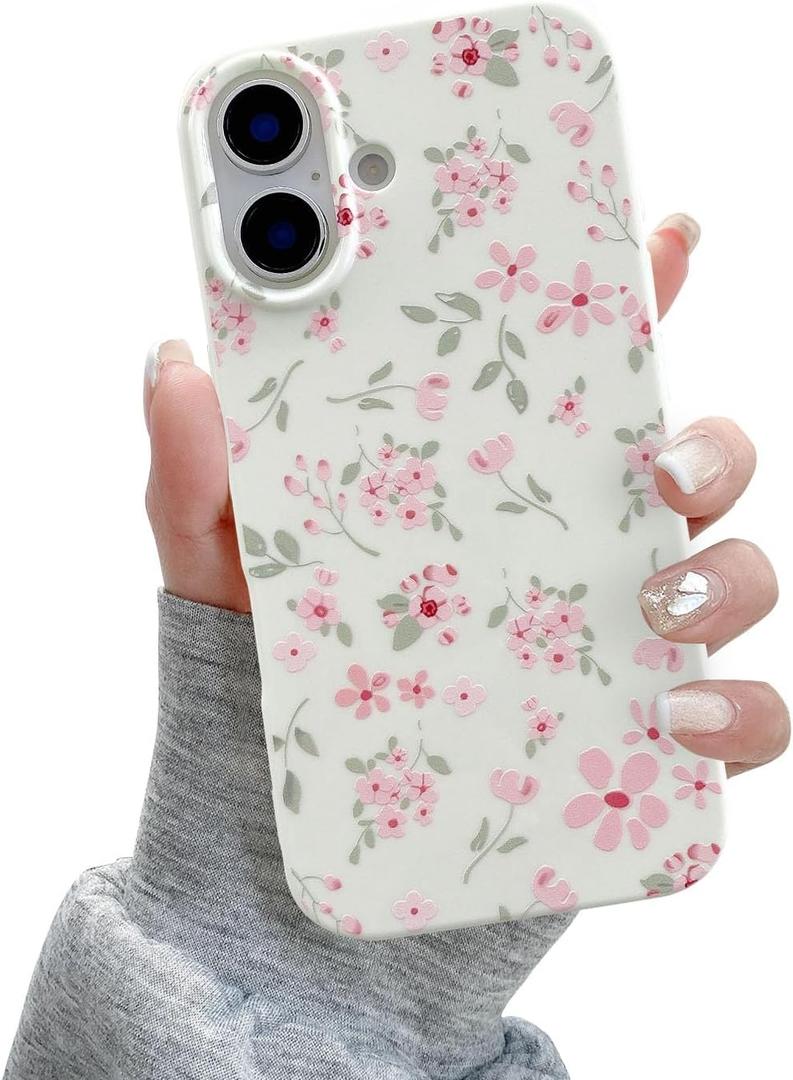 QLTYPRI for iPhone 16 Plus Case Cute Pink Floral Flower, Pink
Cute Flower Pattern Aesthetic Phone Case,Raised Camera Protection,Slim Soft TPU Shockproof Protective Cover for Girls Women