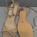 Women's Heeled Sandals Square Open Toe Kitten Heels Ankle Strap Dressy Sandals for Women Summer Heels (6, Nude)