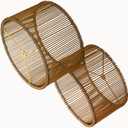 Boho Rattan Drum Lamp Shades Set of 2, Woven Bamboo Table and Bedside Lamp Shades(Spider Fitter), Easy Assembly (Brown)