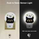 EKOBLA Cat and Butterflies Night Lights Plug into Wall Butterfly on Cat Nose Cute Kitten Plug-in Nightlights with Dusk to Dawn Sensor Led Nightlight for Teens Boys Girls Room (1.14"D x 2.95"W x 4.95"H, Spring Butterfly Flowers)