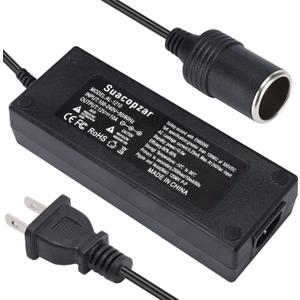 12V 10A Car Power Adapter Female Auto Cigarette Lighter Plug, AC 100-240V to DC 12V 10A 120W Power Supply Adapter AC to DC Converter Transformer for Car Powered Device