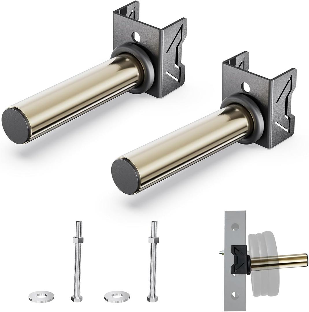 Stainless Steel Sleeve Weight Plate Holder for Power Rack Choose 22 or 33 Uprights Fits 5/8" to 1" Holes 300lbs Capacity, Heavy-Duty Steel Peg with Stainless Cover, Pair