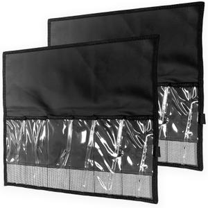 Storage Bag, 2 Pcs Black 7-Pocket Foldable, for Saltwater & Freshwater Tackle Organization, Includes Compact Roll-Up Design, Ideal for Offshore Fishing & Traveling Anglers