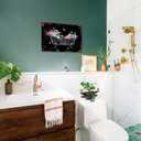 Bathroom Wall Art Floral Canvas Print Vintage Flower Decor 16x24''