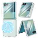 VEGO for Z Flip 7 Case with Screen Protector, [Compatible with Magsafe] TPU Clear, Anti-Yellow & Ultra Slim, Wear-Resistant, Spray Paint Shockproof Bumper Cover for Samsung Flip 7(Not for 7FE)-Clear